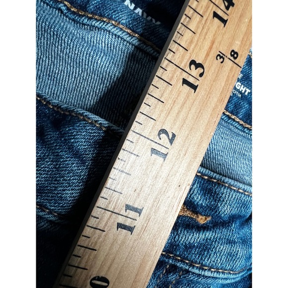 OLD NAVY High Rise OG Straight Flower Applique Jeans Womens 16 Tall Blue Denim - Picture 8 of 10